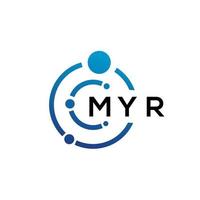 MYR letter technology logo design on white background. MYR creative initials letter IT logo concept. MYR letter design. vector
