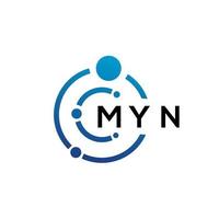 Diseño de logotipo de tecnología de letras myn sobre fondo blanco. myn creative initials letter it concepto de logotipo. diseño de letras myn. vector