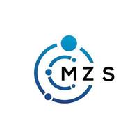 MZS letter technology logo design on white background. MZS creative initials letter IT logo concept. MZS letter design. vector