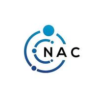 NAC letter technology logo design on white background. NAC creative initials letter IT logo concept. NAC letter design. vector