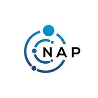 NAP letter technology logo design on white background. NAP creative initials letter IT logo concept. NAP letter design. vector