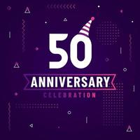 50 years anniversary greetings card, 50 anniversary celebration background free vector. vector