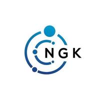 NGK letter technology logo design on white background. NGK creative initials letter IT logo concept. NGK letter design. vector