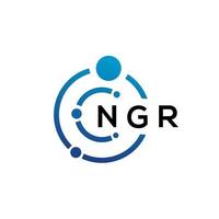 NGR letter technology logo design on white background. NGR creative initials letter IT logo concept. NGR letter design. vector