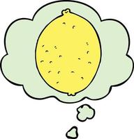 cartoon lemon and thought bubble vector