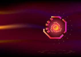 Sun shine beam tech circle technology abstract background vector illustration