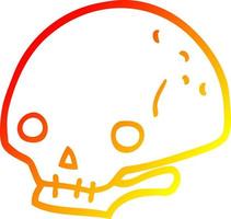 warm gradient line drawing cartoon spooky skull vector