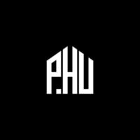 phu letter design.phu letter logo design sobre fondo negro. concepto de logotipo de letra de iniciales creativas de phu. phu letter design.phu letter logo design sobre fondo negro. pags vector