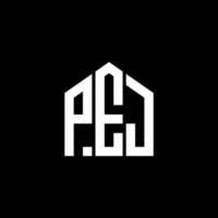 diseño de logotipo de letra pej sobre fondo negro. concepto de logotipo de letra de iniciales creativas de pej. diseño de letras pej. vector