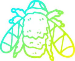cold gradient line drawing cartoon doodled bee vector