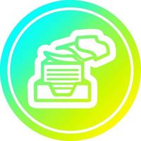office paper stack circular in cold gradient spectrum vector