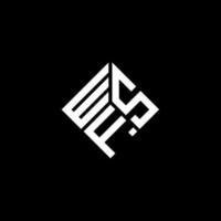 WSF letter logo design on black background. WSF creative initials letter logo concept. WSF letter design. vector