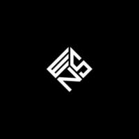 diseño de logotipo de letra wsn sobre fondo negro. concepto de logotipo de letra de iniciales creativas wsn. diseño de letras wsn. vector