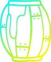 cold gradient line drawing cartoon barrel vector