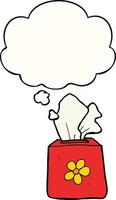 cartoon tissue box and thought bubble vector