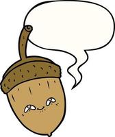 cartoon acorn and speech bubble vector