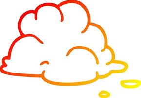 warm gradient line drawing cartoon fluffy white clouds vector