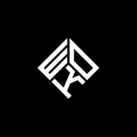 WOK letter logo design on black background. WOK creative initials letter logo concept. WOK letter design. vector