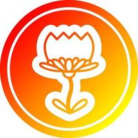 lotus flower circular in hot gradient spectrum vector