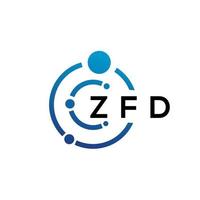 ZFD letter technology logo design on white background. ZFD creative initials letter IT logo concept. ZFD letter design. vector