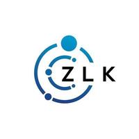 ZLK letter technology logo design on white background. ZLK creative initials letter IT logo concept. ZLK letter design. vector
