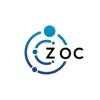 ZOC letter technology logo design on white background. ZOC creative initials letter IT logo concept. ZOC letter design. vector