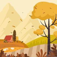 Autumn Floral Fall in Nature Farm Concept vector