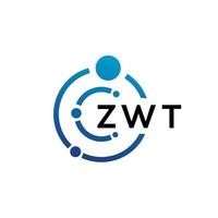 ZWT letter technology logo design on white background. ZWT creative initials letter IT logo concept. ZWT letter design. vector