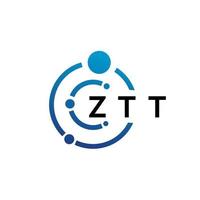 ZTT letter technology logo design on white background. ZTT creative initials letter IT logo concept. ZTT letter design. vector