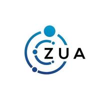 diseño de logotipo de tecnología de letras zua sobre fondo blanco. las iniciales creativas de zua leen el concepto de logotipo. diseño de letras zua. vector