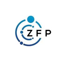 ZFP letter technology logo design on white background. ZFP creative initials letter IT logo concept. ZFP letter design. vector