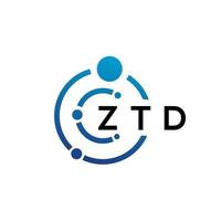 ZTD letter technology logo design on white background. ZTD creative initials letter IT logo concept. ZTD letter design. vector
