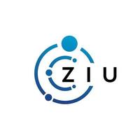 ZIU letter technology logo design on white background. ZIU creative initials letter IT logo concept. ZIU letter design. vector