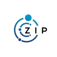 diseño de logotipo de tecnología de letra zip sobre fondo blanco. concepto de logotipo zip creative initials letter it. diseño de letras postales. vector
