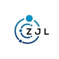 ZJL letter technology logo design on white background. ZJL creative initials letter IT logo concept. ZJL letter design. vector