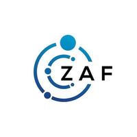 diseño de logotipo de tecnología de letras zaf sobre fondo blanco. concepto de logotipo de letra inicial creativa zaf. diseño de letras zaf. vector