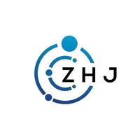 ZHJ letter technology logo design on white background. ZHJ creative initials letter IT logo concept. ZHJ letter design. vector