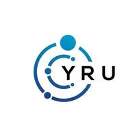 YRU letter technology logo design on white background. YRU creative initials letter IT logo concept. YRU letter design. vector