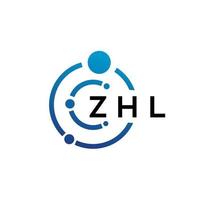 ZHL letter technology logo design on white background. ZHL creative initials letter IT logo concept. ZHL letter design. vector