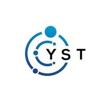 YST letter technology logo design on white background. YST creative initials letter IT logo concept. YST letter design. vector