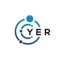 YER letter technology logo design on white background. YER creative initials letter IT logo concept. YER letter design. vector