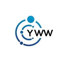 YWW letter technology logo design on white background. YWW creative initials letter IT logo concept. YWW letter design. vector