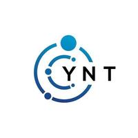 diseño de logotipo de tecnología de letra ynt sobre fondo blanco. ynt creative initials letter it logo concepto. diseño de letras ynt. vector