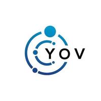 diseño de logotipo de tecnología de letras yov sobre fondo blanco. yov creative iniciales letra it logo concepto. diseño de letras yov. vector