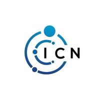 ICN letter technology logo design on white background. ICN creative initials letter IT logo concept. ICN letter design. vector
