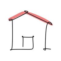 Simple single line drawing of a dog and kennel . Animal concept for friendly pet icon. Modern continuous one line draw design vector graphic illustration