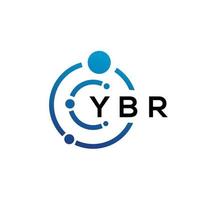 diseño de logotipo de tecnología de letras ybr sobre fondo blanco. ybr letras iniciales creativas concepto de logotipo. diseño de letras ybr. vector