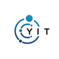 YIT letter technology logo design on white background. YIT creative initials letter IT logo concept. YIT letter design. vector