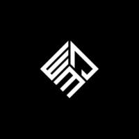 diseño de logotipo de letra wjm sobre fondo negro. concepto de logotipo de letra de iniciales creativas wjm. diseño de letras wjm. vector