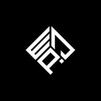 WJP letter logo design on black background. WJP creative initials letter logo concept. WJP letter design. vector